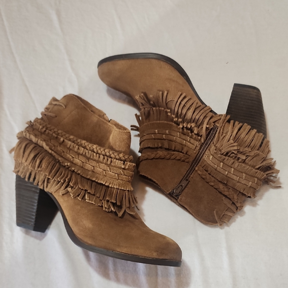 Naughty Monkey Brown Fringed Heeled Boots